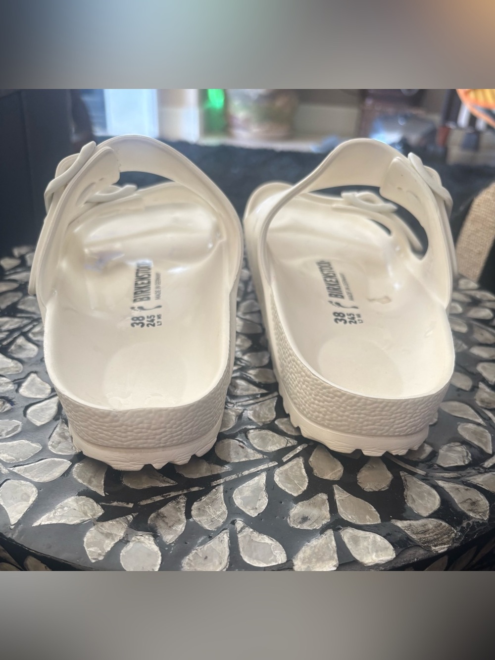 Birkenstock White Arizona EVA Slip-On Dual-Strap Sandals - Picture 3 of 4